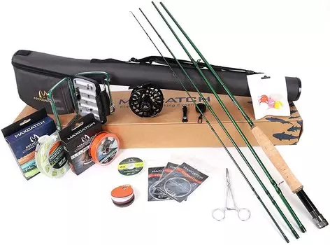 M MAXIMUMCATCH Maxcatch Premier Medium Fast Action Fly Rod Carbon Rod для высокопроизводительного удилища с полной ручкой 3-12wt (Набор мушек, удилище 8wt-9 , катушка 7/8wt)