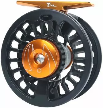 M MAXIMUMCATCH Maxcatch Tail Fly Reel Легкая большая оправка Тефлоновый диск Корпус из алюминиевого сплава, обработанный на станке с ЧПУ 3/4, 5/6, 7/8wt (Черный, 3/4wt) чёрный