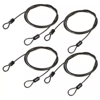 M METERXITY 4 шт. страховочный трос с пластиковым покрытием стальной фиксирующий трос для езды на велосипеде на открытом воздухе (2,5ммx1м Черный)