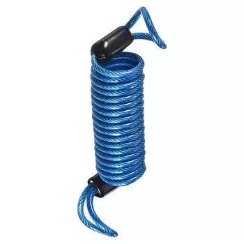 M METERXITY Disc Lock Safe Steel Cable Plastic Covered Spring Reminder Wire Rope Suitable for Outdoor Protection Anti-Theft (2.5mmx1m Blue)
