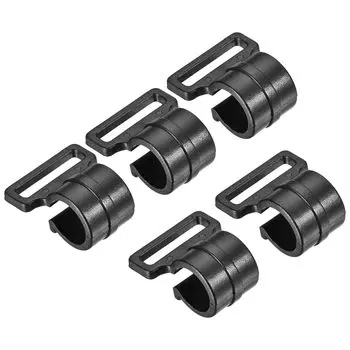 M METERXITY Набор из 5 зажимов для палаточных стоек Пластиковый зажим Крючок для палатки Зажим для тента Подходит для кемпинга Пешего туризма C-образный зажим - (11мм черный)