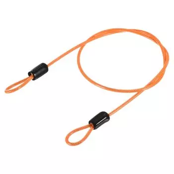 M METERXITY Safety Cable Plastic Coated Steel Locking Rope for Outdoor Bicycle Travel (2.5mmx0.5m Orange)