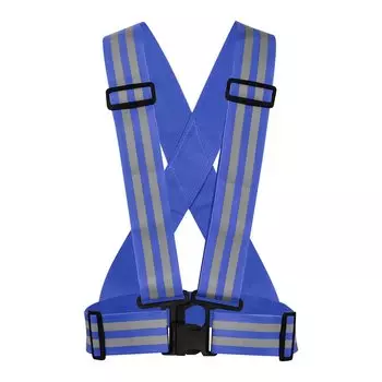 M METERXITY светоотражающий жилет с регулируемой полосой, светоотражающая лента повышенной видимости, устройство безопасности для езды на велосипеде, бега, ночной ходьбы 50x53x4 см, синий