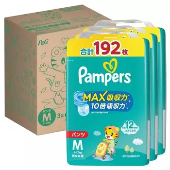 M Pampers Diaper Smooth Care MAX Absorbment 192 простыни x 3 [размер трусиков] (6~12 кг) (64 упаковки) [Элемент дела]