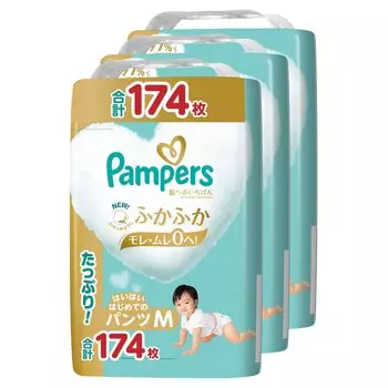 M Pampers лучшее для кожи 174 простыни x 3 [размер трусиков] подгузники, (5~10 кг), (58 упаковок) [Элемент дела]