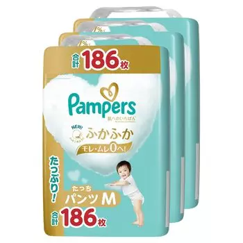 M Pampers лучшее для кожи 186 простыней простыни x 3 [Размер трусиков] подгузник, (6~12 кг), (62 упаковки) [Элемент дела]