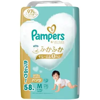 M Pampers лучшее для кожи 58 штук [размер трусиков] подгузники, (5~10 кг),