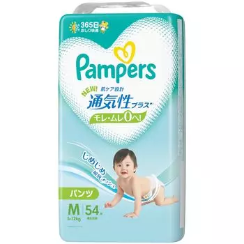 M Pampers Подгузники Breathable Plus 54 шт. [Размер трусиков] (5~12 кг)