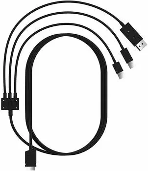 м тройной кабель Подходит для питания через USB Pimax Vision 5K Super 8 KX VR гарнитуры 4.5 DP/USB