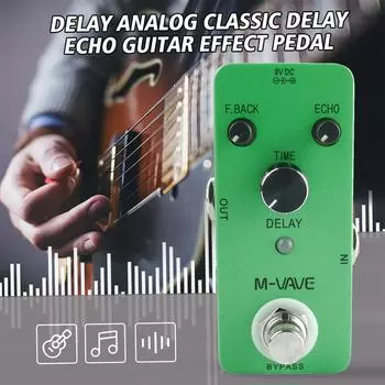 M-VAVE DELAY Аналоговая классическая педаль эффектов для гитары Delay Echo Корпус из цинкового сплава True Bypass зелёный