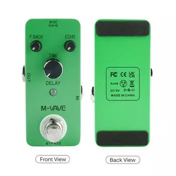M-VAVE DELAY Аналоговая классическая педаль эффектов для гитары Delay Echo Корпус из цинкового сплава True Bypass зелёный