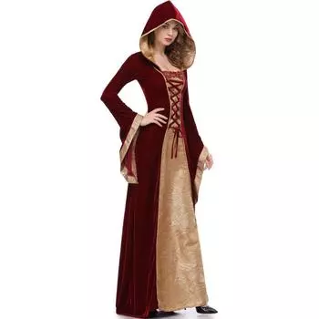 M-XL Хэллоуин костюм, винтажный европейский средневековый двор знатная королева бальный плащ принцесса платье M