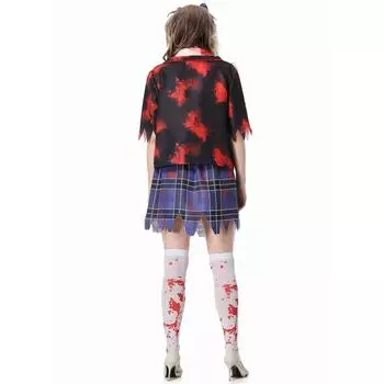 M-XL Хэллоуин Кровавый зомби студенческая форма, вечеринка COS Horror студенческая форма average size