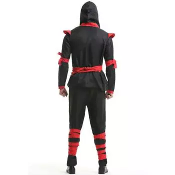 M-XL Хэллоуин мужской костюм самурая костюм ниндзя боец невидимый Наруто воин костюм униформа M чёрный