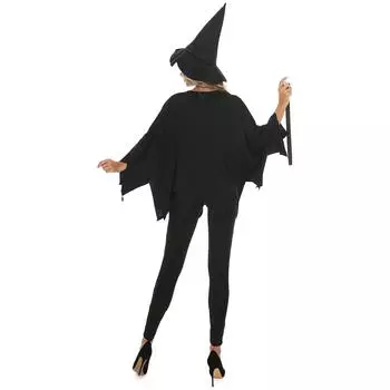 M-XL Halloween costume, play cape pumpkin witch costume, witch magic girl cos costume stage performance M чёрный