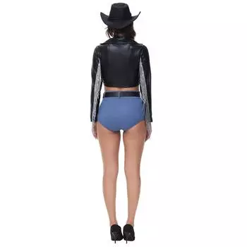 M-XL Музыкальный фестиваль Сексуальный певица Диско Вестерн Ковбой Костюм, Кисточка Драма Сценический костюм M