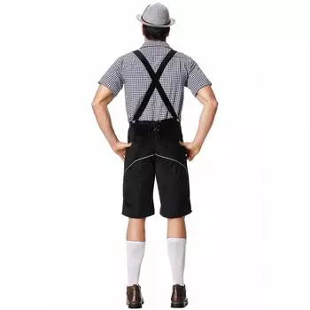 M-XXL Мужская пивная одежда, комбинезон, немецкая пивная одежда, одежда для вечеринок, клетчатая рубашка, одежда для выступлений на сцене M темно-коричневого