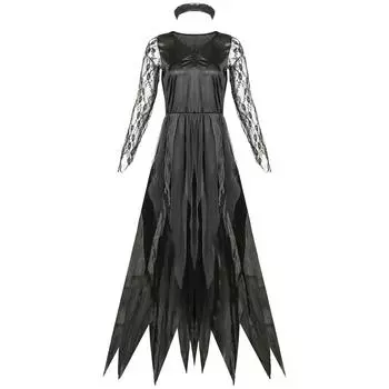 M-XXL платье взрослый костюм на Хэллоуин, косплей темный вампир свадебный бал шоу костюм униформа M
