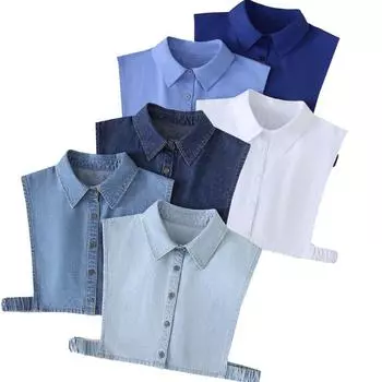 M - XXL Поддельный воротник Женщины Съемные воротники Лацкан Рубашка Белая Поддельный воротник Половина рубашки Женщины Аксессуары Украшения шеи