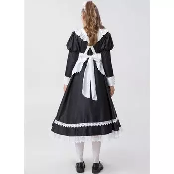 M-XXL японская одежда костюм горничной, двухмерный аниме костюм горничной КОСПЛЕЙ косплей горничная M чёрный