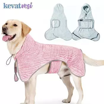 M-XXXL Полотенце для собак Быстросохнущий банный халат для собак Регулируемое полотенце для собак средних и больших пород Удобный впитывающий банный халат Pet Supply M зелёный