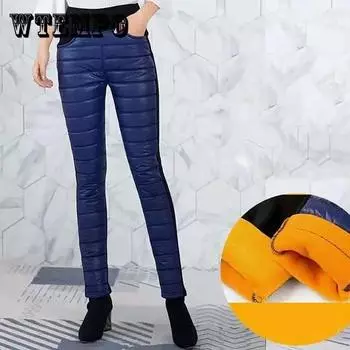 M-XXXL, женские зимние брюки с хлопковой подкладкой, женские теплые длинные брюки с высокой талией, женские однотонные утепленные брюки большого размера M красный