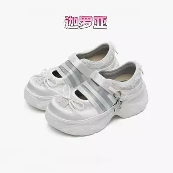 Ma Speedism summer new thick-soled thick-heeled Mary Jane shoes versatile casual shoes fashionable height-increasing single shoes 35