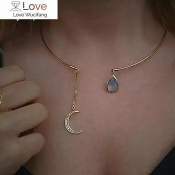 MAA-OE Богемские хрустальные подвески ожерелья женские лунные капли воды колье колье заявление ювелирные изделия N425