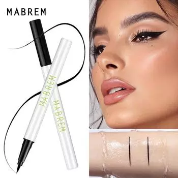 MABREM, черный долговечный карандаш для подводки глаз, водостойкая подводка для глаз, несмазывающаяся косметическая жидкость для макияжа