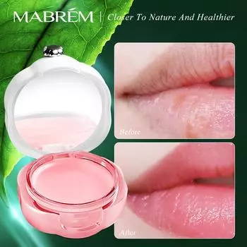 MABREM Маска для губ, уход за ночным сном, увлажняющий бальзам для губ, вишневый вкус, питает, снимает сухость, защищает маску для ухода за губами, 10 г