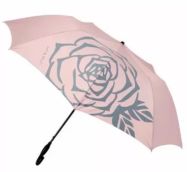 mabu One 8 UV Rib Floral Rose UV для солнечной и дождливой погоды, складной зонт, сенсорный, спицы, защита, женский, стекловолокно, 55 см, компактный, узор, ярко-розовый