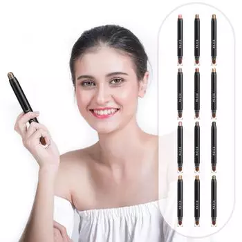 MABXO Водонепроницаемые тени для век Палка для макияжа глаз Цветная жемчужная ручка с головкой кисти One Size