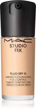 MAC Cosmetics Studio Fix Fluid SPF 15 24-часовая матовая основа + матирующая основа для контроля жирности SPF 15 TU прозрачный
