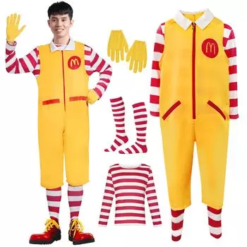 Mac Halloween Cosplay Stage Performance Burger Uncle 4 Piece Unisex [Mprocen] McDonald s Cosplay, Costume, Clothes, Clothes, Masquerade, Costume,