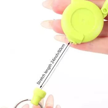 Macaron Color Retractable Keychain Outdoor Anti-Theft Easy To Pull Buckle Protein Rope Reel Elastic Key Ring Retractable Tool розовый