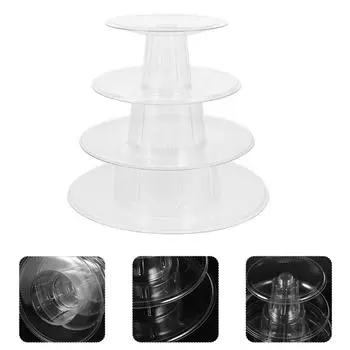 Macaron Display Stand Transparent Cake Storage Rack Fruit Party Cupcake Holder Plastic прозрачный