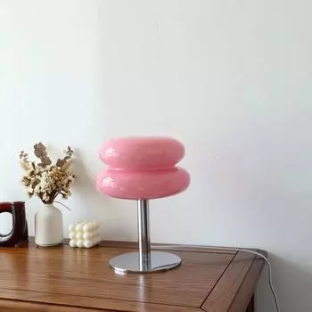 Macaron Glass Table Lamp Trichromatic Dimming Living Room Atmosphere Lamps Protection beside Tabletop Lighting Decor Aesthetic оранжевый