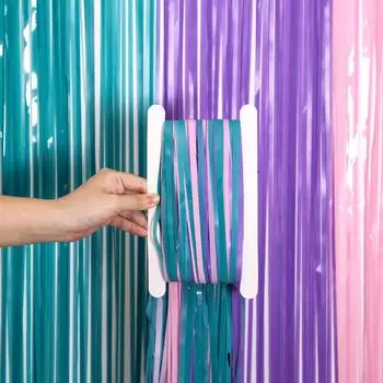 Macaron Rain Stunning Curtain In Blue Purple And Pink For Elegant Party Arrangements 1x1M