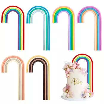Macaron Rainbow Cake Toppers Colorful Balls Cake Decorations for Wedding Baby Shower Girls Boys Birthday Party Supplies