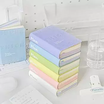 Macarone PU кожаный карманный ежедневник блокнот список дел блокнот цветная пустая страница школьные принадлежности обратно в школу синий