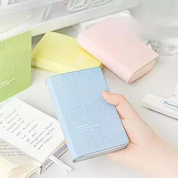 Macarone PU кожаный карманный ежедневник блокнот список дел блокнот цветная пустая страница школьные принадлежности обратно в школу синий