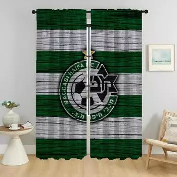 Maccabi Haifa Shades Шторы для детской комнаты Хэллоуин украшения Тюль для спальни затемняющие шторы разделительные шторы 2 шт. W50xH70cmx2pcs-CL