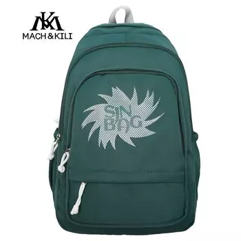 Mach & Kili Mk Съемный рюкзак для снижения нагрузки 2025 Новый Повседневный Модный Большой вместимости Студенческий Школьный рюкзак Green