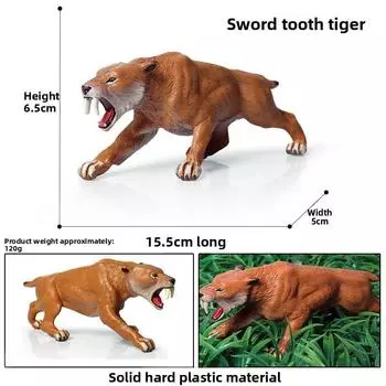 Machairodus Realistic Animal Model Figure Toy For Kids Learning Collection And SaberTooth