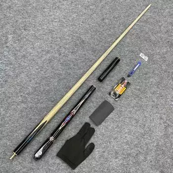 Machine Carved Billiard Cue Stick 10mm Copper Hoop Tip Pool Cue Black 8 Snooker 3/4 Split Ash Wood Cue Stick with Freebies Natural pattern