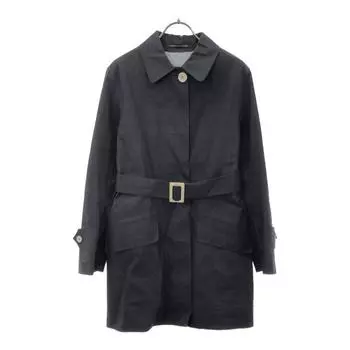 Mackintosh Made in England Rubberized Stainless collar coat 36 Navy Women Used