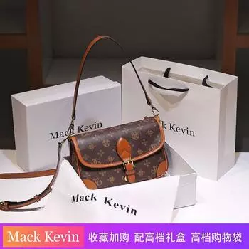 Mackkevin Genuine Leather Presbyopia Underarm Bag Women 2025 New High-Grade Niche Shoulder Shoulder Handbag Presbyopic Brown