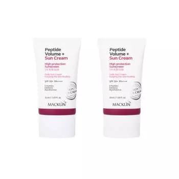 Macklin Cosmetic Peptide Volume+ Солнцезащитный крем SPF50+ PA++++ 50мл*2шт/4шт 2Pcs