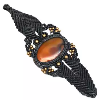 Macrame Thread Gemstone Handmade Jewelry 8-10 Ad Wild Horse Jasper Bracelet