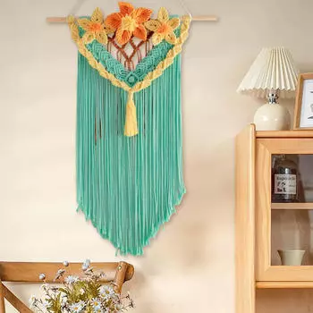 Macrame Woven Wall Hanging Boho Bohemian Colorful Tassel Yarn Tapestry Decor for Nursery